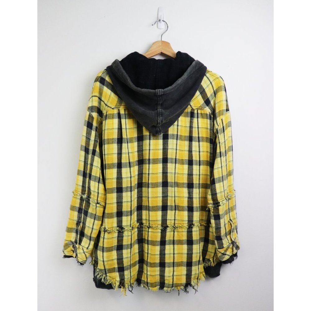 NWT Free People Calico Basin Plaid Jacket Yellow - Picture 8 of 8